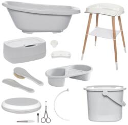 bébé-jou Sense plus 8 részes babakád digitális hőmérővel és kádállvány fürdető szett light grey b4289051