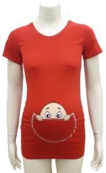 Mommystyle Rövid ujjú kismama póló kukucs (s) - piros