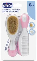 Chicco fésű-kefe természetes sörtékkel rózsaszín ch0065691