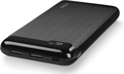 Ttec PowerSlim powerbank USB-C csatlakozással, LCD kijelzővel, 10 000 mAh, fekete (2BB183S) (2BB183S)