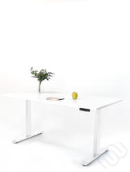 InspiDesk Expert Állítható Magasságú Asztal - Fehér 178x80x2, 5 cm lap, Fehér láb