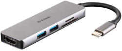 D-Link 5-in-1 2 portos USB Hub + HDMI + Kártyaolvasó (DUB-M530)