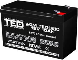 TED Electric Acumulator UPS TED Electric 12V Stationar VRLA, 10Ah F2 (BA086251)