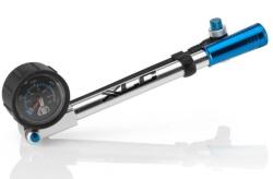 XLC PU-H03 nyomásmérős alumínium teleszkóp pumpa, 27, 5 bar, ezüst-kék
