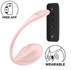 Satisfyer Ou Vibrator Ribbed Petal Satisfyer Free App, Telecomanda Wireless, Silicon, Roz, 23 cm Vibrator