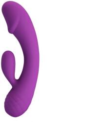Pretty Love Vibrator Iepuras Doreen, 12 Moduri Vibratii, Silicon, USB, Mov, 17.5 cm Vibrator