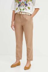 Medicine pantaloni din in culoarea bej, fason chinos, high waist ZPYH-SPDB02_80X