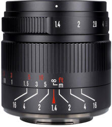 7artisans 55mm f/1.4 Mark II fekete M43 bajonett