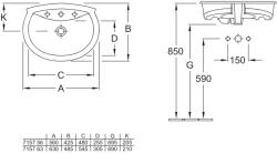 Villeroy & Boch Arriba beé. mosdó 56cm C+*** (7157 56R1)