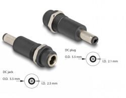 Delock Adaptor alimentare DC 5.5 x 2.5mm la DC 5.5 x 2.1mm M-T, Delock 64281 (64281)