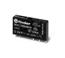 Finder 34.51. 7.024. 0010 Ultravékony printrelé, 1 váltóérintkező, 6A, 24V, DC 1CO (345170240010)