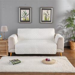Ralex Pucioasa Husă canapea 3 locuri tip cuvertură matlasată 190x177 cm cu laterale, reversibilă, Alb Pucioasa