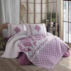 Clasy Cuvertura matlasata pat dublu, 240x260 cm si 2 Fete perne 50x70 cm, Clasy Mov ANKA