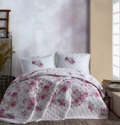Clasy Cuvertura matlasata pat dublu, 240x260 cm si 2 Fete perne 50x70 cm, Clasy Alb DESIMA