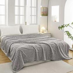 Ralex Pucioasa Patura Cocolino UNI pentru pat dublu 200 x 230 cm, model fluturi Gri Pucioasa Patura