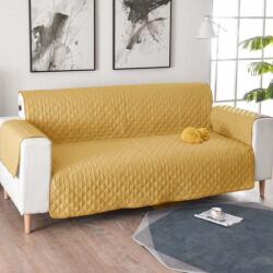 Ralex Pucioasa Husă canapea 2 locuri tip cuvertură matlasată 130x205 cm cu laterale, reversibilă, Galben Pucioasa