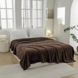Ralex Pucioasa Patura Cocolino UNI pentru pat dublu 200 x 230 cm, model fluturi Maro Pucioasa Patura