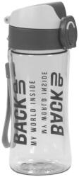 DERFORM Sticla apă copii, recipient plastic 400ml, BackUp, transparent-gri