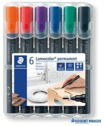 STAEDTLER Alkoholos marker készlet, 2 mm, kúpos, STAEDTLER "Lumocolor® 352", 6 különböző szín (TS352WP6) - kecskemetirodaszer