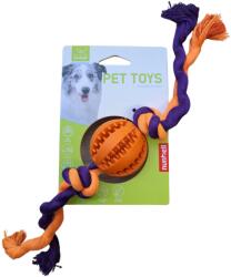 Nunbell Denta Fun menta ízesítésű fogtisztító gumilabda kötéllel, 5 cm, narancssárga