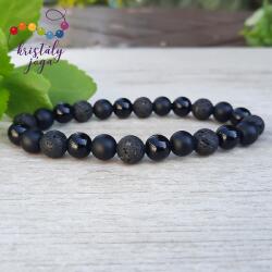 Kristály Jóga Shop Ónix, lávakő 8 mm-es férfi ásvány karkötő