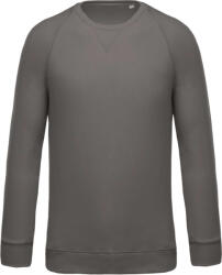 Kariban Férfi organikus környakas raglános pulóver, Kariban KA480, Storm Grey-S (ka480stgr-s)