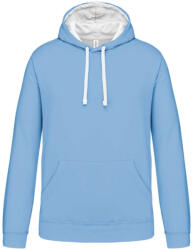 Kariban Férfi pulóver kontrasztos bélésű kapucnival, Kariban KA446, Sky Blue/White-2XL (ka446sb-wh-2xl)