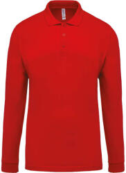 Kariban Férfi galléros hosszú ujjú piké póló, Kariban KA256, Red-4XL (ka256re-4xl)