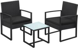 SONGMICS set mobilier de gradina, 53 x 76 x 57, 5 cm, negru (GGF010B05)