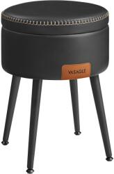 VASAGLE Taburet rotund, piele artificiala , negru | Vasagle (LOM005B01)