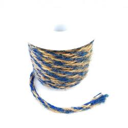  Kétszinű jutazsinór - kék-natúr. Hossza: 3 m