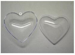  Átlátszó akril szív, mérete: 8x7, 5 cm