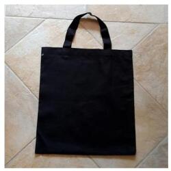  Rövid fülű vászon bevásárlótáska, fekete, mérete: 38x42cm