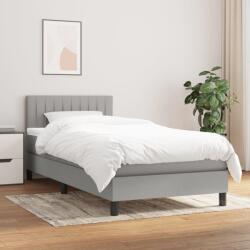 vidaXL Pat box spring cu saltea, gri deschis, 80x200 cm, textil (3140169)