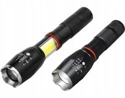 Lanternă USB cu LED tip XML-T6 cu lumină laterală COB 9W, rază de acțiune de până la 1 km