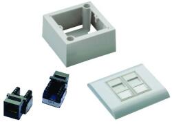 Datacom UTP 2xRJ45 priză Cat6 (încastrat și deasupra tencuielii) (2371)