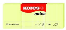 Kores Pad autoadeziv 40x50mm galben 3x100 coli Kores