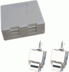 Datacom Priză dublă CAT5E STP 2xRJ45 pentru plăci de gips-carton antipraf (2338)