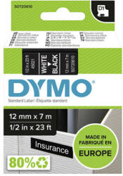 DYMO Bandă Dymo originală pentru imprimantă de etichete, Dymo, 45021, S0720610, imprimare albă/fond negru, 7m, 12mm, D1