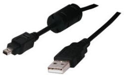 Logo Cablu USB cu logo (2.0), USB A tată - 4 pini tată, 1, 8 m, negru, blister, FUJI