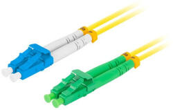 Lanberg patch cord optic SM LC/APC-LC/UPC duplex 2m LSZH G657A1 diametru 3mm, culoare galbenă (FO-LALU-SD11-0020-YE)