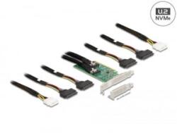 Delock PCI Express 4.0 x16 kártya - 4 x SFF-8639 NVMe (90077) (90077) - aqua