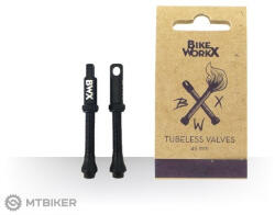 BIKEWORKX tubeless szelepek, 45 mm-es szelepszár, fekete
