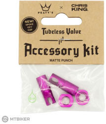 Peaty's x Chris King MK2 szervizkészlet belső nélküli szelepekhez, rózsaszín