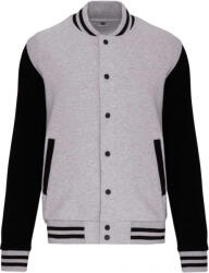 Kariban Uniszex pulóver Kariban KA497 Teddy Fleece Jacket -2XL, Oxford Grey/White