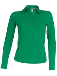 Kariban Női galléros póló Kariban KA244 Ladies' Long-Sleeved polo Shirt -3XL, Kelly Green