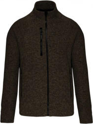Kariban Férfi pulóver Kariban KA9106 Men'S Full Zip Heather Jacket -S, Dark Khaki Melange