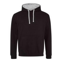 Just Hoods Uniszex kapucnis pulóver Just Hoods AWJH003 varsity Hoodie -3XL, Jet Black/Gold
