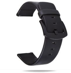 Hello Valódi Bőr Univerzális Óraszíj - Okosóra Bőr Pótszíj 22 mm - Fekete