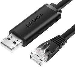 UGREEN CM204, USB - RJ45 konzol Kábel Hálózati eszközökhöz, 1, 5 m, Fekete (50773)